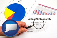 connecticut map icon and a market research study
