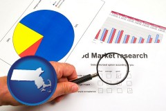 massachusetts map icon and a market research study