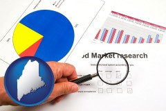 maine map icon and a market research study
