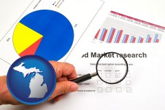 michigan map icon and a market research study