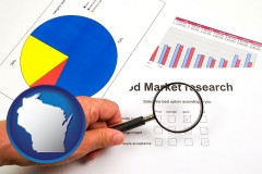 wisconsin map icon and a market research study